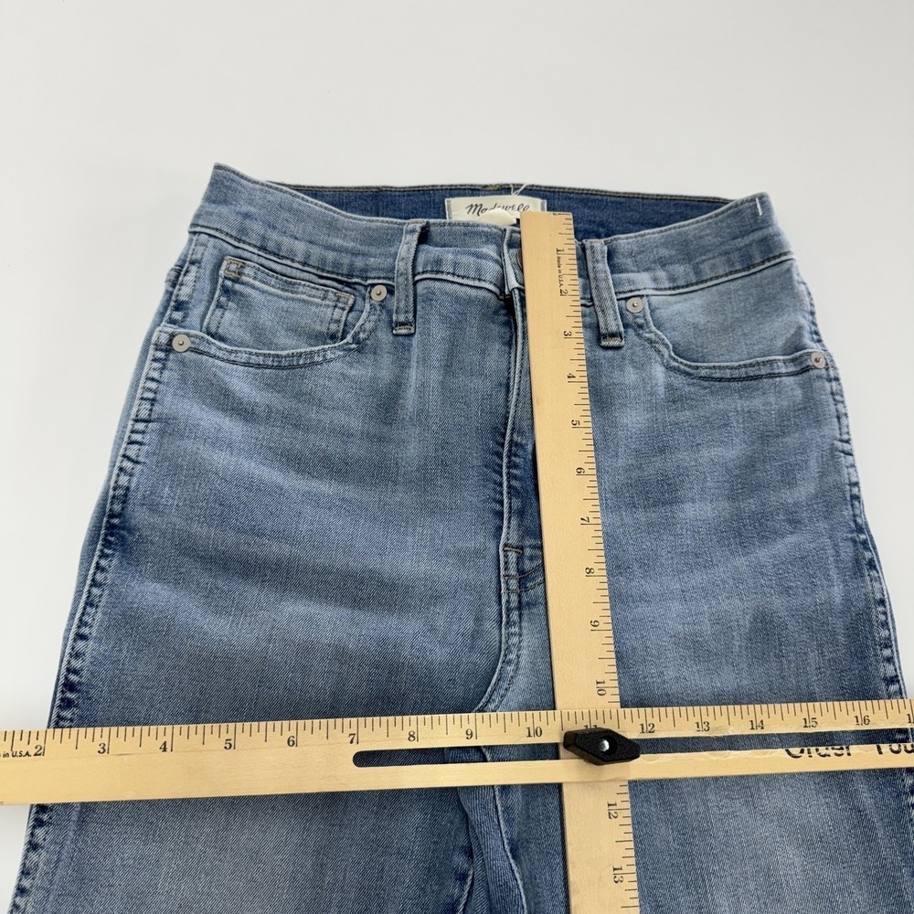 Madewell Jeans Womens 27 Blue Wheeler Wash 10 High Rise Skinny Denim Raw Hem - Picture 11 of 12